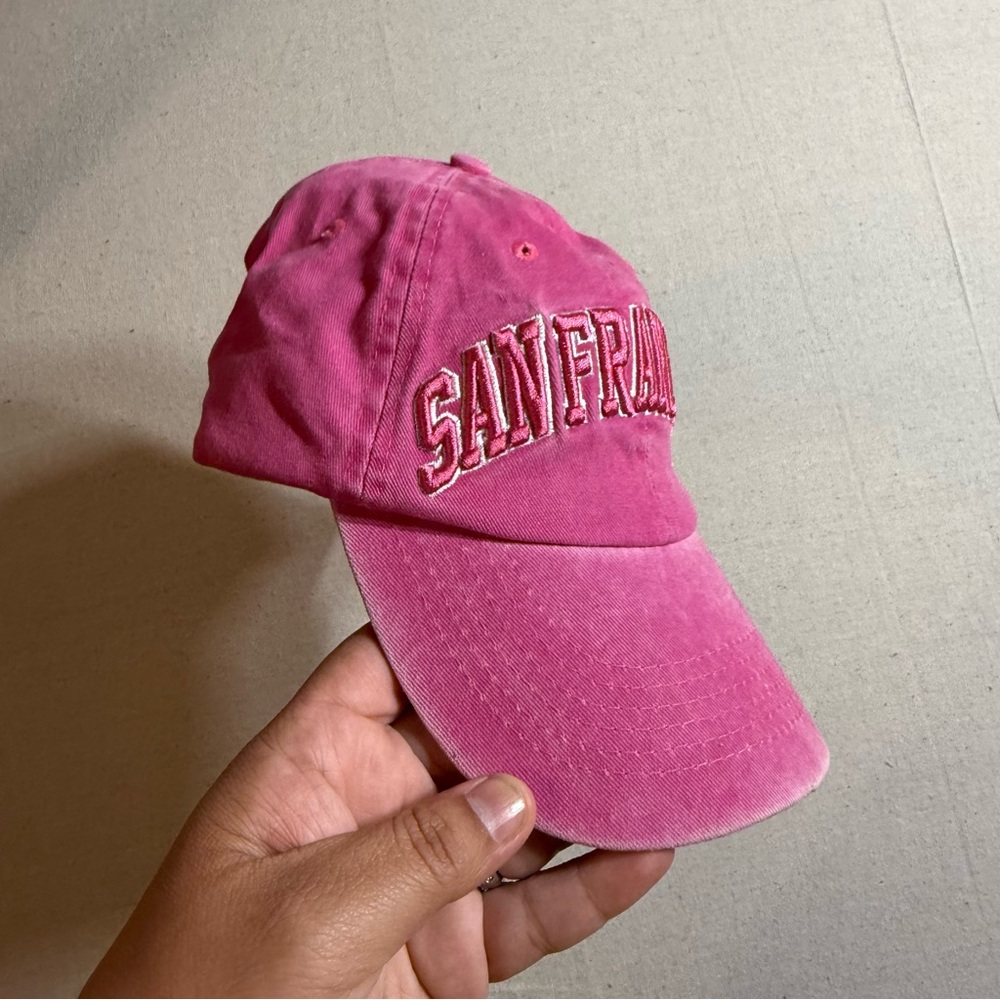 San Francisco + Texas Trucker Hat Bundle Pink Distressed Caps Lot of 2